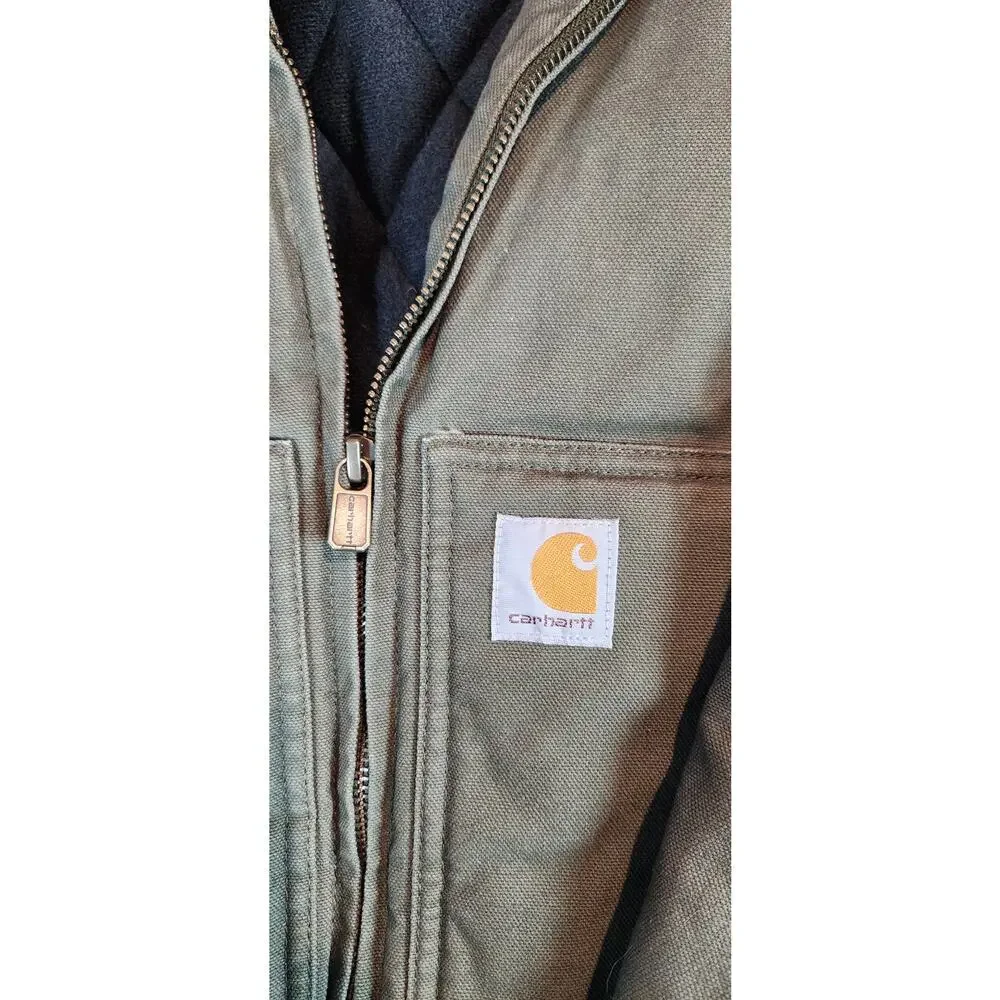 Carhartt Youth L 14-16 Olive Green Hooded Active Jacket Quilted Lined NWOT